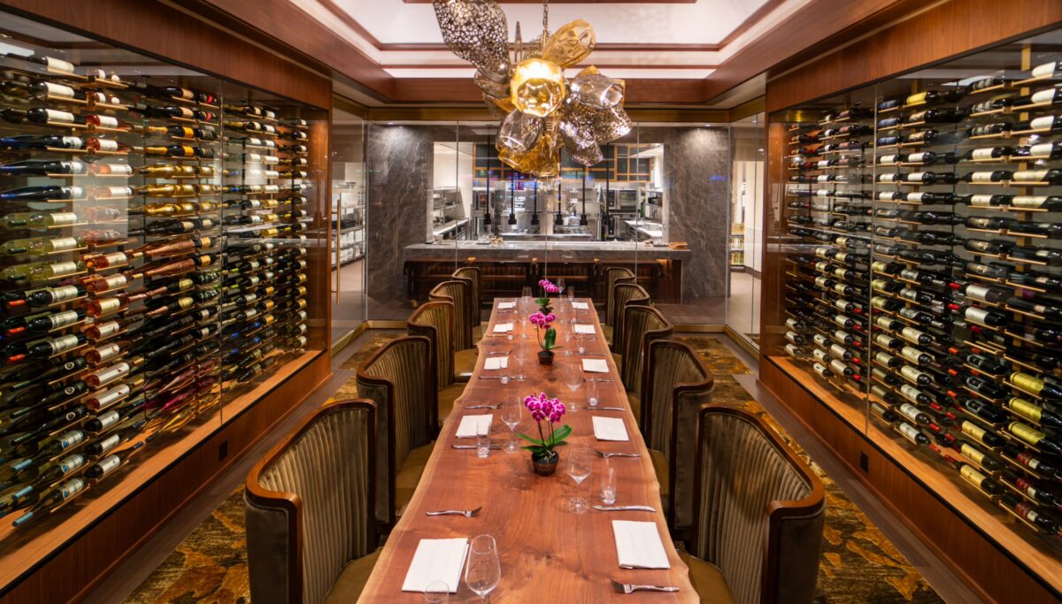 Interior view of the Great Oak Steakhouse & Paisanos at Pechanga Resort Casino in Temecula, California.