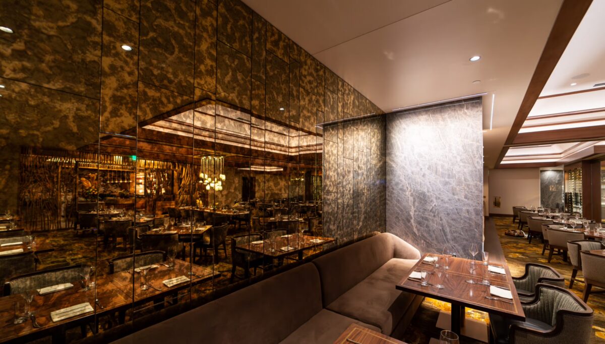 Interior view of the Great Oak Steakhouse & Paisanos at Pechanga Resort Casino in Temecula, California.